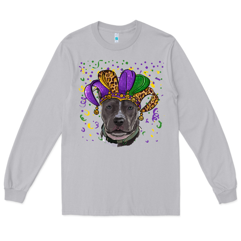 Mardi Gras Pitbull Long Sleeve Tee by RanaPortraitStore | Teevron