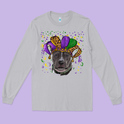 Long Sleeve Tee mardi gras pitbull