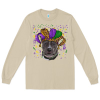 Mushroom mardi gras pitbull Long Sleeve Tee - RanaPortraitStore