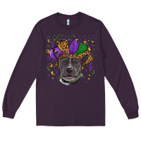 Plum mardi gras pitbull Long Sleeve Tee - RanaPortraitStore