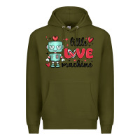 Army Green little love machine Premium Hoodie - MaliasSmallBusiness