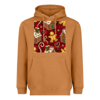 Meerkat christmas gingerbread cookie house seamless pattern Heavyweight Hoodie - BundleAndBundleShop