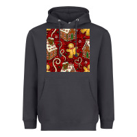 Smoke christmas gingerbread cookie house seamless pattern Heavyweight Hoodie - BundleAndBundleShop