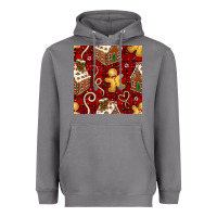 Storm christmas gingerbread cookie house seamless pattern Heavyweight Hoodie - BundleAndBundleShop