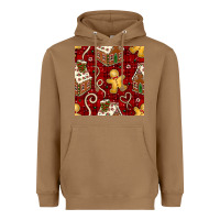Toasted Coconut christmas gingerbread cookie house seamless pattern Heavyweight Hoodie - BundleAndBundleShop