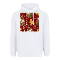 White christmas gingerbread cookie house seamless pattern Heavyweight Hoodie - BundleAndBundleShop
