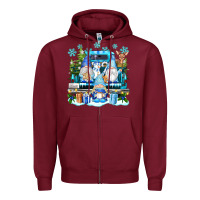 Burgundy snowman gnome truck Zipper Hoodie - texasbilliewilder