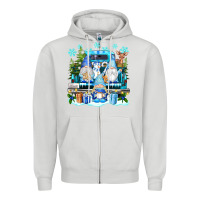 Dove Grey snowman gnome truck Zipper Hoodie - texasbilliewilder