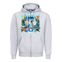 Heather Grey snowman gnome truck Zipper Hoodie - texasbilliewilder