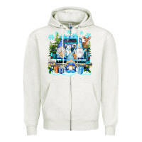 Oatmeal Heather snowman gnome truck Zipper Hoodie - texasbilliewilder