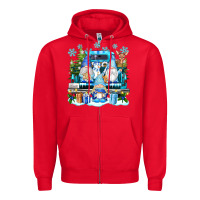 Red snowman gnome truck Zipper Hoodie - texasbilliewilder