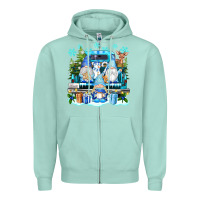 Seafoam snowman gnome truck Zipper Hoodie - texasbilliewilder