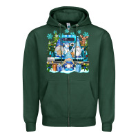 Sports Green snowman gnome truck Zipper Hoodie - texasbilliewilder