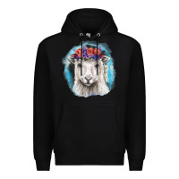 Black Sunflower Sheep With Background Premium Hoodie - RanaPortraitStore
