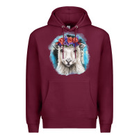 Burgundy Sunflower Sheep With Background Premium Hoodie - RanaPortraitStore