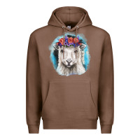 Chestnut Sunflower Sheep With Background Premium Hoodie - RanaPortraitStore