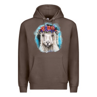 Coffee Sunflower Sheep With Background Premium Hoodie - RanaPortraitStore