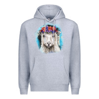Heather Grey Sunflower Sheep With Background Premium Hoodie - RanaPortraitStore