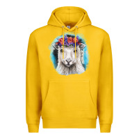 Lemon Sunflower Sheep With Background Premium Hoodie - RanaPortraitStore