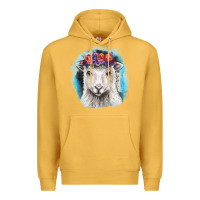 Mustard Sunflower Sheep With Background Premium Hoodie - RanaPortraitStore