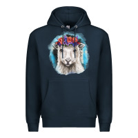 Navy Sunflower Sheep With Background Premium Hoodie - RanaPortraitStore