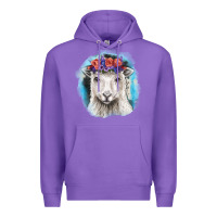 Purple Sunflower Sheep With Background Premium Hoodie - RanaPortraitStore