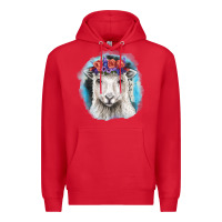Red Sunflower Sheep With Background Premium Hoodie - RanaPortraitStore