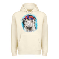 Sandshell Sunflower Sheep With Background Premium Hoodie - RanaPortraitStore
