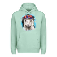 Seafoam Sunflower Sheep With Background Premium Hoodie - RanaPortraitStore