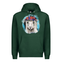 Sports Green Sunflower Sheep With Background Premium Hoodie - RanaPortraitStore