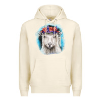 Tofu Sunflower Sheep With Background Premium Hoodie - RanaPortraitStore