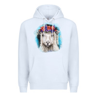 White Sunflower Sheep With Background Premium Hoodie - RanaPortraitStore