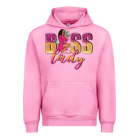 Fuchsia Pink boss lady afro woman Urban Hoodie - NancyCooperArtShop