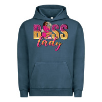 Pigment Midnight Navy boss lady afro woman Urban Hoodie - NancyCooperArtShop