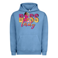 Pigment Pebble Blue boss lady afro woman Urban Hoodie - NancyCooperArtShop