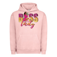 Pigment Salmon boss lady afro woman Urban Hoodie - NancyCooperArtShop