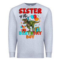 Heather Grey sister of the birthday boy t rex Premium Sweatshirt - Artiststas