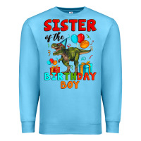 Ocean Blue sister of the birthday boy t rex Premium Sweatshirt - Artiststas