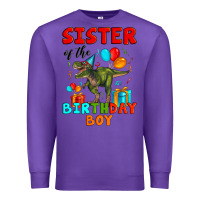 Purple sister of the birthday boy t rex Premium Sweatshirt - Artiststas
