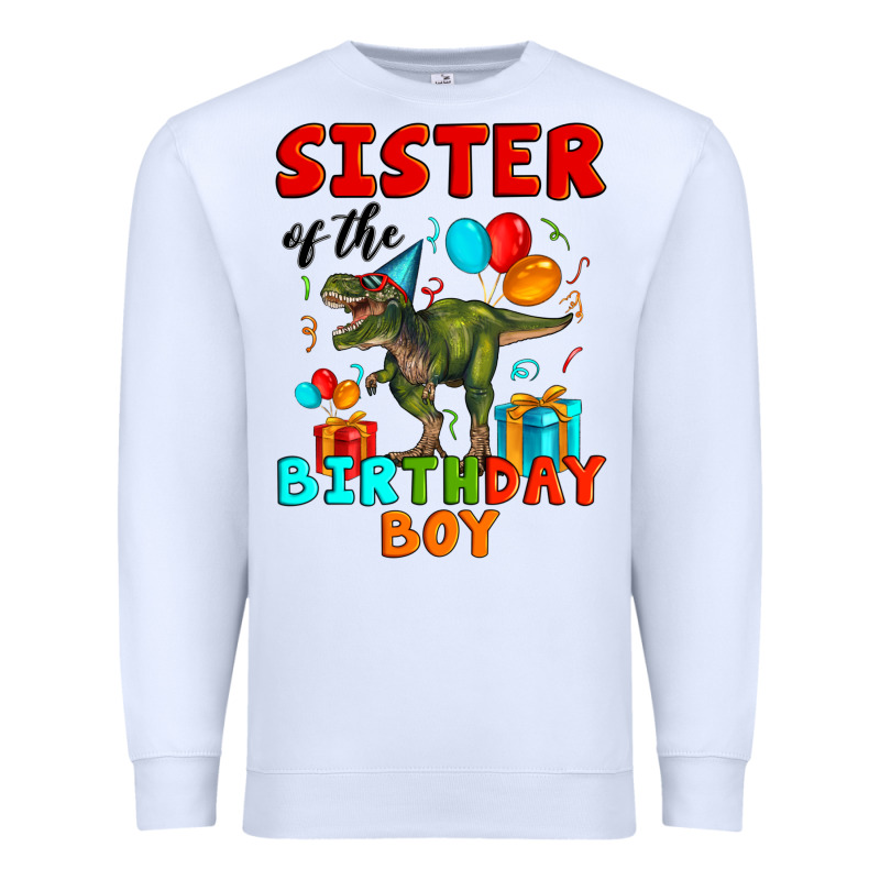 Sister Of The Birthday Boy T Rex Premium Sweatshirt by Artiststas | Teevron