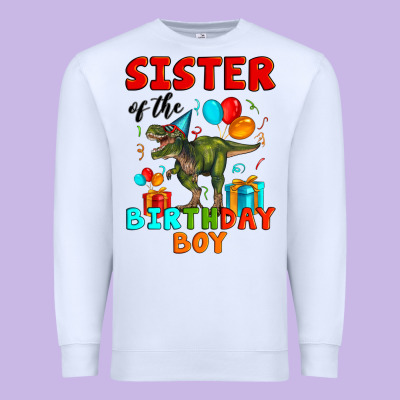 Sister Of The Birthday Boy T Rex Premium Sweatshirt Designed By Artiststas