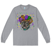 Heather Grey mardi gras french bulldog Long Sleeve Tee - RanaPortraitStore