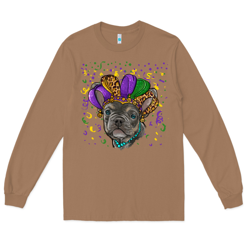Mardi Gras French Bulldog Long Sleeve Tee by RanaPortraitStore | Teevron