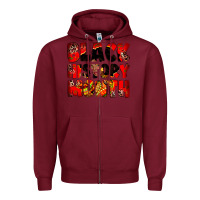 Burgundy Black history month juneteenth Zipper Hoodie - Zillion Design Studio