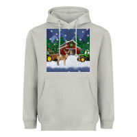 Moon Dust christmas town and farm tractor seamless pattern Heavyweight Hoodie - BundleAndBundleShop