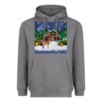 Storm christmas town and farm tractor seamless pattern Heavyweight Hoodie - BundleAndBundleShop