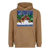 Toasted Coconut christmas town and farm tractor seamless pattern Heavyweight Hoodie - BundleAndBundleShop