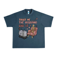 Midnight Navy trust me the husband did it Urban Heavy Tee - MaliasSmallBusiness