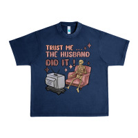 Navy trust me the husband did it Urban Heavy Tee - MaliasSmallBusiness