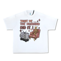 White trust me the husband did it Urban Heavy Tee - MaliasSmallBusiness